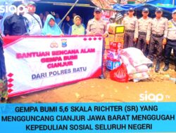 Peduli Gempa Cianjur,Polres Batu Salurkan Bantuan untuk Korban Gempa Bumi 