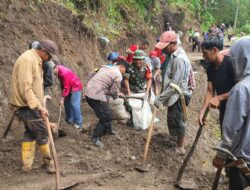 Tanggap Bencana, Polisi Bawean Bersama Forkopimcam Bantu Korban Tanah Longsor