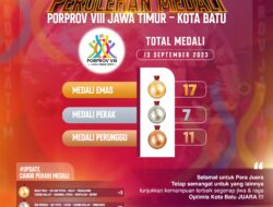 Update Perolehan Medali Porprov VIII Jatim  Kota Batu 13 September 2023