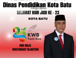 Dinas Pendidikan Kota Batu mengucapkan Selamat Hari Jadi Ke – 23 Kota