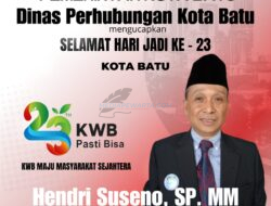 Dinas Perhubungan Kota Batu mengucapkan Selamat Hari Jadi Ke -23 Kota Batu